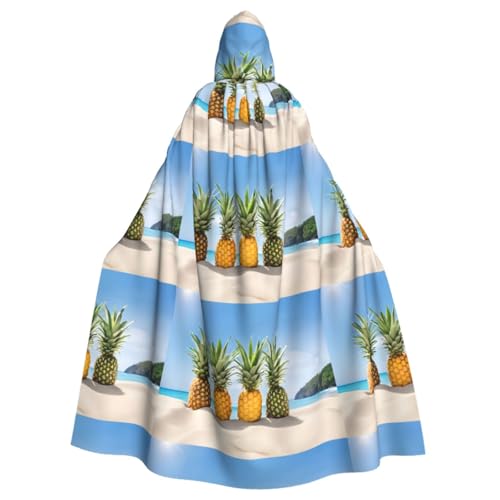 YBAOFU Halloween Zauberer Hexe Kapuzenmantel Umhang Weihnachten Hoodies Umhang Cosplay für Erwachsene Männer Frauen Urlaub Gastgeschenke Partyzubehör Kleider Kleidung Kostüm – Strand Ananas von YBAOFU