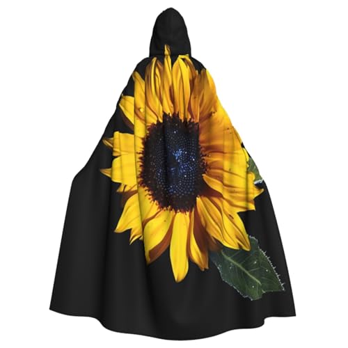 YBAOFU Halloween Zauberer Hexe Kapuzenmantel Umhang Weihnachten Hoodies Umhang Cosplay für Erwachsene Männer Frauen Urlaub Gastgeschenke Partyzubehör Kleider Kleidung Kostüm – Wildblume Sonnenblume von YBAOFU