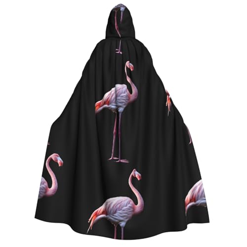 YBAOFU Halloween Zauberer Hexe Kapuzenmantel Umhang Weihnachten Hoodies Umhang Cosplay für Mode Männer Frauen Urlaub Gastgeschenke Partyzubehör Kleider Kleidung Kostüm – Abstrakter Flamingo von YBAOFU