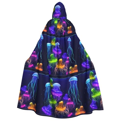 YBAOFU Halloween Zauberer Hexe Kapuzenmantel Umhang Weihnachten Hoodies Umhang Cosplay für Mode Männer Frauen Urlaub Gastgeschenke Partyzubehör Kleider Kleidung Kostüm - Farbige Quallen von YBAOFU