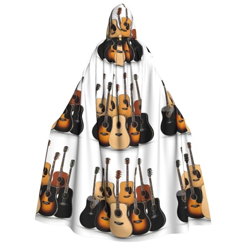 YBAOFU Halloween Zauberer Hexe Kapuzenmantel Umhang Weihnachten Hoodies Umhang Cosplay für Mode Männer Frauen Urlaub Gastgeschenke Partyzubehör Kleider Kleidung Kostüm – Gitarre gedruckt von YBAOFU