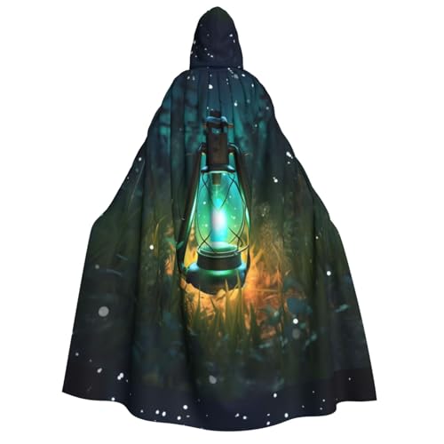 YBAOFU Halloween Zauberer Hexe Kapuzenmantel Umhang Weihnachten Hoodies Umhang Cosplay für Mode Männer Frauen Urlaub Gastgeschenke Partyzubehör Kleider Kleidung Kostüm - Glühwürmchen und Laterne von YBAOFU