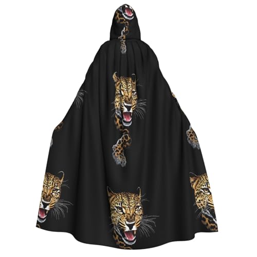 YBAOFU Halloween Zauberer Hexe Kapuzenmantel Umhang Weihnachten Hoodies Umhang Cosplay für Mode Männer Frauen Urlaub Gastgeschenke Partyzubehör Kleider Kleidung Kostüm - Niedlicher Leopard von YBAOFU