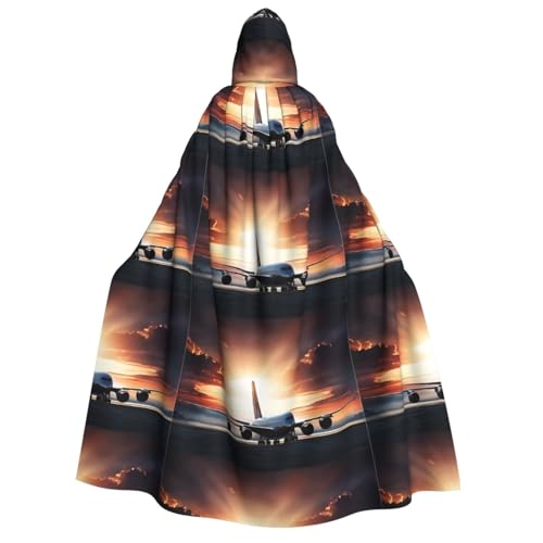 YBAOFU Halloween Zauberer Hexe Kapuzenmantel Umhang Weihnachten Hoodies Umhang Cosplay für Mode Männer Frauen Urlaub Gastgeschenke Partyzubehör Kleider Kleidung Kostüm – Rucksack Flugzeug von YBAOFU