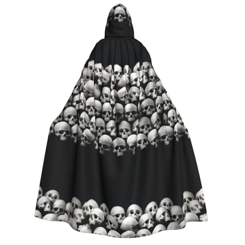 YBAOFU Halloween Zauberer Hexe Kapuzenmantel Umhang Weihnachten Hoodies Umhang Cosplay für Mode Männer Frauen Urlaub Gastgeschenke Partyzubehör Kleider Kleidung Kostüm – Totenkopf von YBAOFU