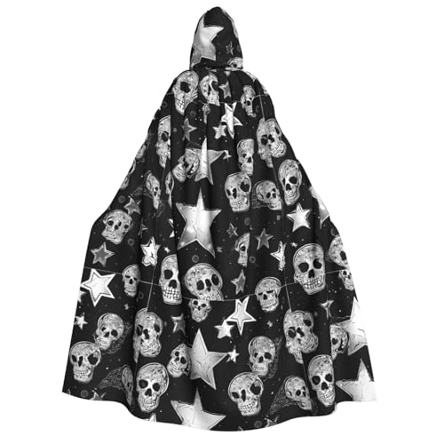 YBAOFU Halloween Zauberer Hexe Kapuzenmantel Umhang Weihnachten Hoodies Umhang Cosplay für Mode Männer Frauen Urlaub Gastgeschenke Partyzubehör Kleider Kleidung Kostüm – Weißer Punk-Totenkopf von YBAOFU