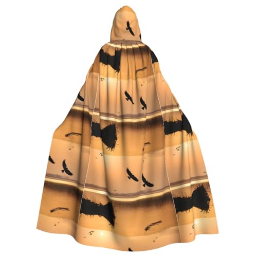 YBAOFU Halloween Zauberer Hexe Mit Kapuze Robe Cloak, Weihnachten Hoodies Cape Cosplay für Erwachsene Männer Frauen Urlaub Bevorzugungen Partybedarf Kleider Kleidung Kostüm - Ölgemälde Ente von YBAOFU