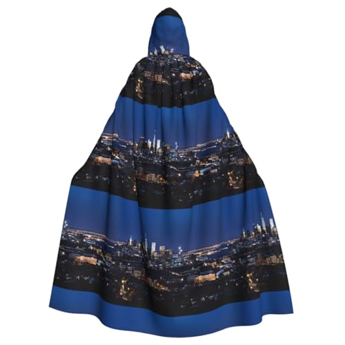 YBAOFU Halloween Zauberer Hexe Mit Kapuze Robe Kleid, Weihnachten Hoodies Cape Cosplay für Erwachsene Männer Frauen Urlaub Bevorzugungen Party Lieferungen Kleider Kleidung Kostüm - Los Angeles Skyline von YBAOFU