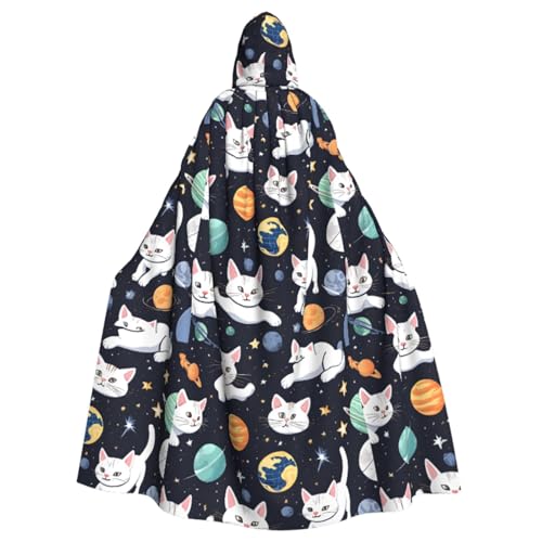 YBAOFU Halloween Zauberer Hexe Mit Kapuze Robe Kleid, Weihnachten Hoodies Cape Cosplay für Erwachsene Männer Frauen Urlaub Bevorzugungen Party Lieferungen Kleider Kleidung Kostüm - Nette Katze von YBAOFU