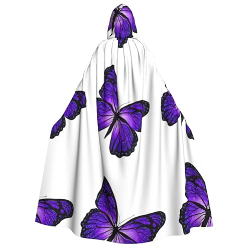 YBAOFU Halloween Zauberer Hexe Mit Kapuze Robe Kleid, Weihnachten Hoodies Cape Cosplay für Mode Männer Frauen Urlaub Bevorzugungen Party Lieferungen Kleider Kleidung Kostüm - Lila Schmetterling von YBAOFU