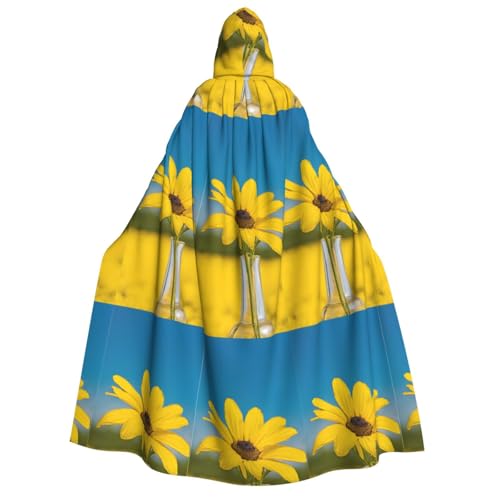 YBAOFU Halloween Zauberer Hexe Mit Kapuze Robe Kleid, Weihnachten Hoodies Cape Cosplay für Mode Männer Frauen Urlaub Bevorzugungen Party Lieferungen Kleider Kleidung Kostüm - Schöne Sonnenblume von YBAOFU