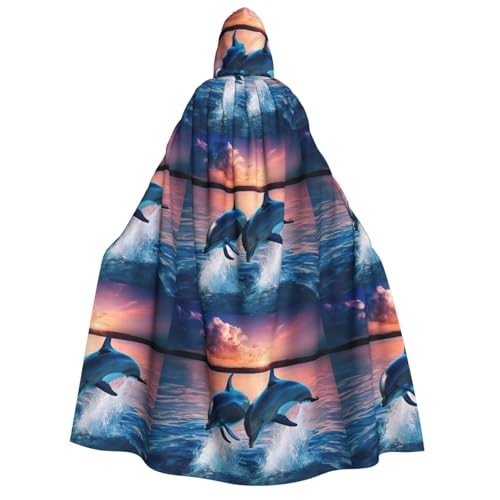 YBAOFU Halloween Zauberer Hexe Mit Kapuze Robe Mantel, Weihnachten Hoodies Cape Cosplay für Mode Männer Frauen Urlaub Bevorzugungen Partybedarf Kleider Kleidung Kostüm - Delphin von YBAOFU