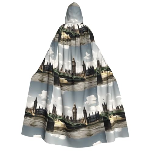 YBAOFU Halloween Zauberer Hexe Mit Kapuze Robe Mantel, Weihnachten Hoodies Cape Cosplay für Mode Männer Frauen Urlaub Bevorzugungen Partybedarf Kleider Kleidung Kostüm - London von YBAOFU