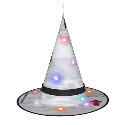 YBAOFU Hexenhut Damen Spitzmütze mit LED Beleuchtung für Halloween Party Deko, 1 Stück - Glitzer Abstraktes Diamantkristall Muster von YBAOFU