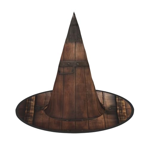 YBAOFU Hexenhut Damen spire spitze faltbare Kappe für Halloween-Partydekoration, 1 Stück - rustikale Stall Holztür von YBAOFU