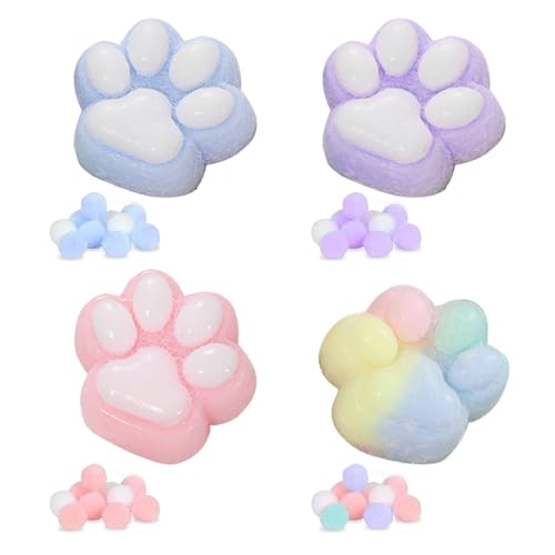 Cat Paw Squishy Toy 4 Stück Soft Cat Paws Sensory Toys Süße Weiche Katzenpfoten QuetschSpielzeug Katzenpfote Squishy Sensory Toys Weiches Taba Squishy Fidget Toy Mädchen Und Jungen Zum Entspannen von YBFBSJK