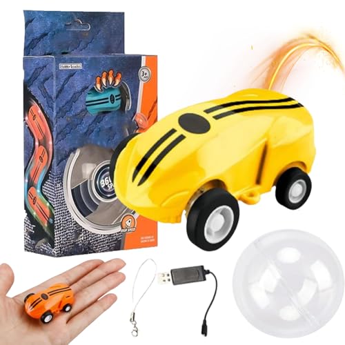 Flashspin Mini Racer, Rapid Monster Toys, Flash Spin Mini Racer, 360° Mini High Speed Car, Stunt Rotation Pocket Mini Toy Car Racing Model, Mini Toy Car Racing Model with RGB Light (Yellow) von YBJUTT