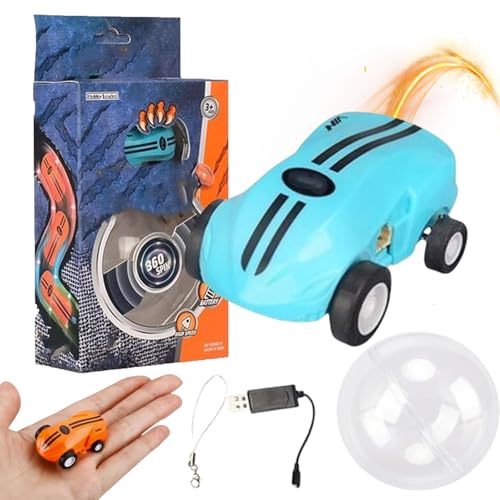 YBJUTT Flashspin Mini Racer, Rapid Monster Toys, Flash Spin Mini Racer, 360° Mini High Speed Car, Stunt Rotation Pocket Mini Toy Car Racing Model, Mini Toy Car Racing Model with RGB Light (Blue) von YBJUTT