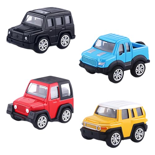 YCFAIIKG 4 Stück Mini Zurückziehen Spielzeugautos,Mini Pull Back Autos Set,Legierung Spielzeugauto Kleine Autos mit Rückzug Kinderspielzeug Fahrzeuge für Kleinkinder Mädchen Jungen Spielzeug Geschenk von YCFAIIKG