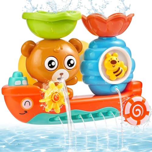 YCFAIIKG Badewannenspielzeug, Wasserspielzeug Kinder, Bär und Bee, Wasserspielzeug Badewanne,Badespielzeug Baby Saugnapf Spielzeug Geschenk Mädchen Junge von YCFAIIKG