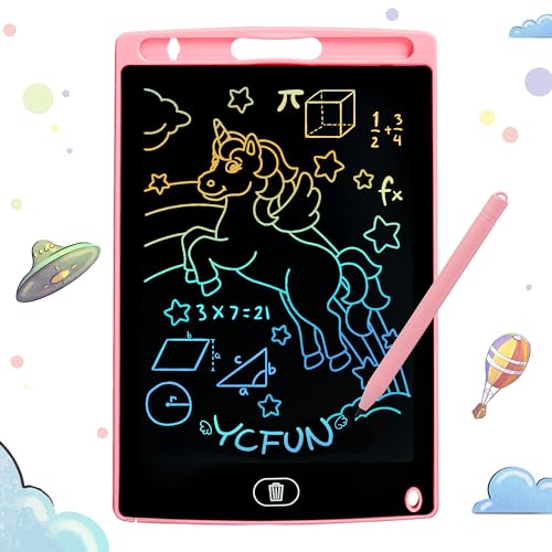 YCFUN LCD Schreibtafel Kinder, Zaubertafel 8,5 Zoll digitale Writing Tablet, Tragbares Zeichentablett mit Abschließbar Löschen-Taste, Lernspielzeug Geschenke für Jungen Mädchen von YCFUN