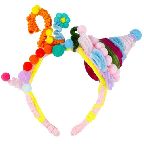 YCHUCH Buntes Pompoms Geburtstag Prom Dancer Kopfstück Für Besondere Veranstaltung Dekorative Twisted Rod Headwear Foto Requisiten von YCHUCH