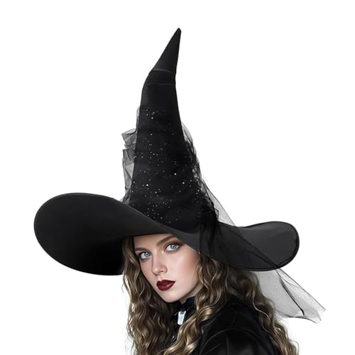 YCHUCH Crinkled Witch Caps Dark Series Wizard Für Alle Alters Halloween Requisiten Rollenspiel Hexenhut Cosplay Kostümzubehör von YCHUCH