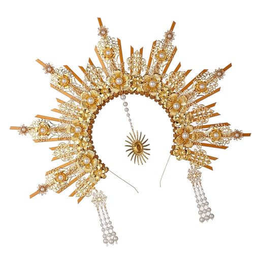 YCHUCH Medusas Kopfbedeckung Gold Angelic Crowns Mythical Kostüm Accessoire Für Trendige Frauen Halloween Partyzubehör von YCHUCH