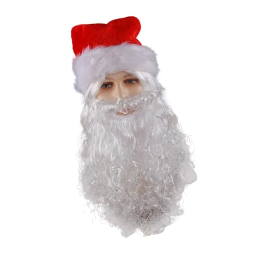 YCHUCH Santa Hat Santa Beard Santa Haare Brillen Erwachsene Santa Kostümzubehör Für Männer Frauen Weihnachtsfeier Fotografie von YCHUCH