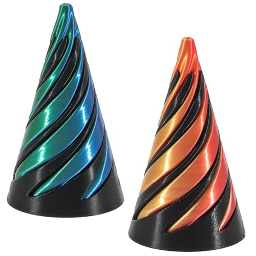 YCHYAN 2 Stück Impossible Cone Pyramide Passthrough Skulpture, Stress Spielzeug Spirals Cone Fidget Toy, 3D Gedruckte Unmögliche Durchgang Pyramide Skulptur, Pyramid Spirale Spielzeug von YCHYAN