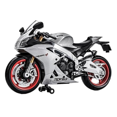 Motorrad in Limitierter Auflage 1:12 Für Aprilia RSV4 RR1000 Diecast Motorrad Modell Simulation Ornament Erwachsene Hobby Sammlung Hobby Souvenir(Silver) von YCNXEB