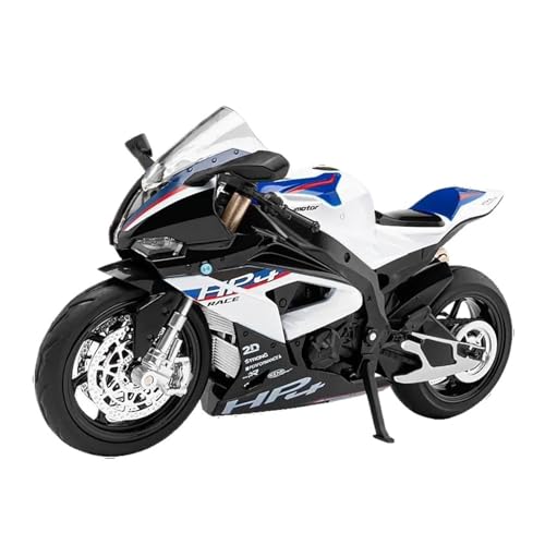 Motorrad in Limitierter Auflage 1:12 Für BMW HP4 Mit Sound Und Licht Klassische Legierung Motorrad Modell Sammlung Display Dekoration Hobby Souvenir(White) von YCNXEB