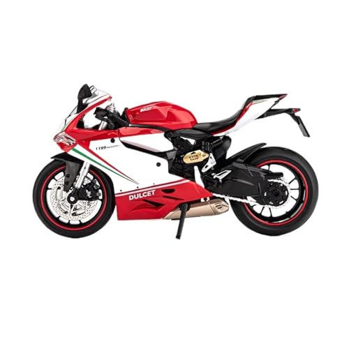 Motorrad in Limitierter Auflage 1:12 Für Ducati 1199 Legierung Motorrad Modell Sound & Licht Lokomotive Modell Spielzeug Erwachsene Hobby Hobby Souvenir(Red-White) von YCNXEB