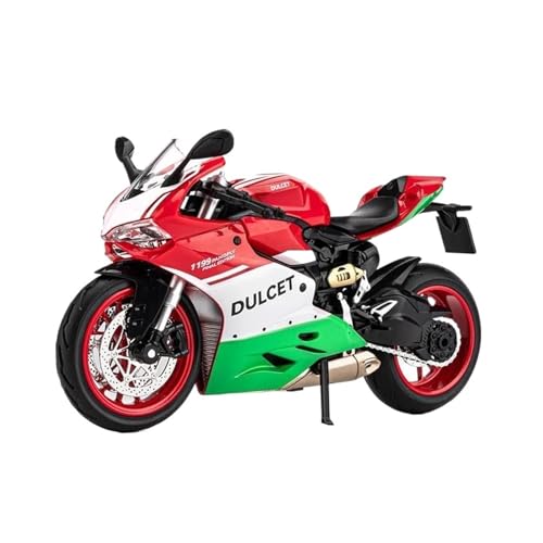 Motorrad in Limitierter Auflage 1:12 Für Ducati 1199 Mit Sound Und Licht Motorräder Legierung Modell Hobby Sammlung Souvenir Hobby Souvenir(Green) von YCNXEB