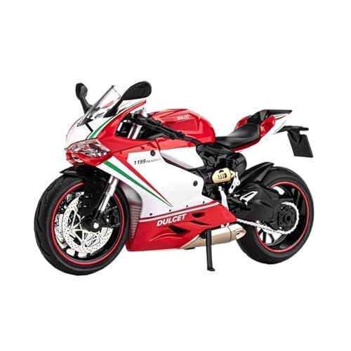 Motorrad in Limitierter Auflage 1:12 Für Ducati 1199 Mit Sound Und Licht Motorräder Legierung Modell Hobby Sammlung Souvenir Hobby Souvenir(White) von YCNXEB