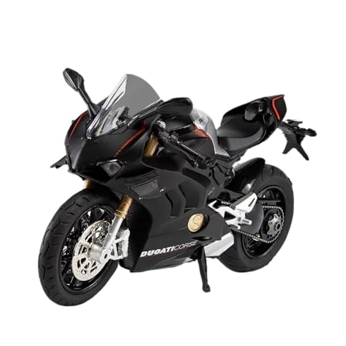 Motorrad in Limitierter Auflage 1:12 Für Ducati V4S Panigale Racing Simulation Legierung Motorrad Modell Mit Sound Und Licht Sammlung Hobby Souvenir(Black) von YCNXEB