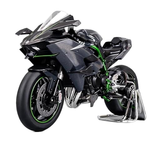 Motorrad in Limitierter Auflage 1:12 Für KAWASAKI-H2R Miniatur Simulation Legierung Motorräder Modell Sound Und Licht Sammlung Dekoration Hobby Souvenir(Black B) von YCNXEB