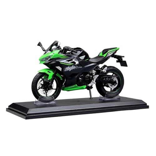 Motorrad in Limitierter Auflage 1:12 Für Kawasaki Ninja400 Legierung Motorrad Modell Simulation Beleuchtung Ornamente Sammlung Hobby Souvenir(Green Black) von YCNXEB