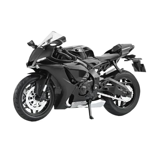 Motorrad in Limitierter Auflage 1:12 Für Yamaha YZF-R1 Legierung Druckguss Motorrad Modell Simulation Sammlung Sound Und Licht Hobby Souvenir(Black) von YCNXEB