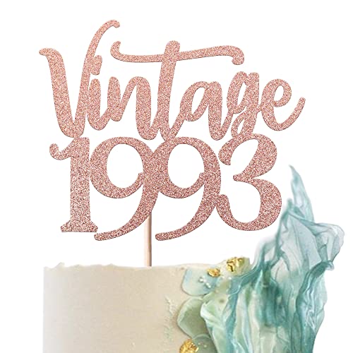 1 Packung Vintage 1993 Tortenaufsatz Thirty Awesome Since 1993 Cupcake Picks Happy 30 und fabelhafte Kuchendekorationen für 30. Geburtstag, Hochzeitstag, Partyzubehör, Roségold von YCTHUNFISH