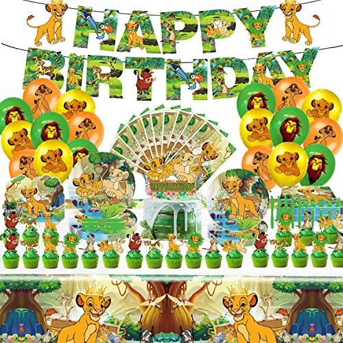 125 Stück Geburtstag Deko, Kinder Geburtstagdeko,Jungen Mädchen Birthday Decorations,Party Supplies Set mit Teller,Banner,Servietten,Luftballons,Cake Topper,Einladungskarte von YCWSSB