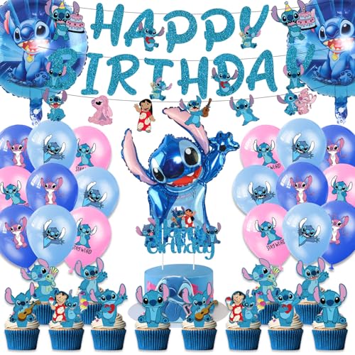 Kinder Geburtstag Deko, 35 PCS Geburtstagsdeko, Party Deko mit Banner, Cake Topper, Luftballon, Foil Balloons für Kinder Geeignet liefert von YCWSSB