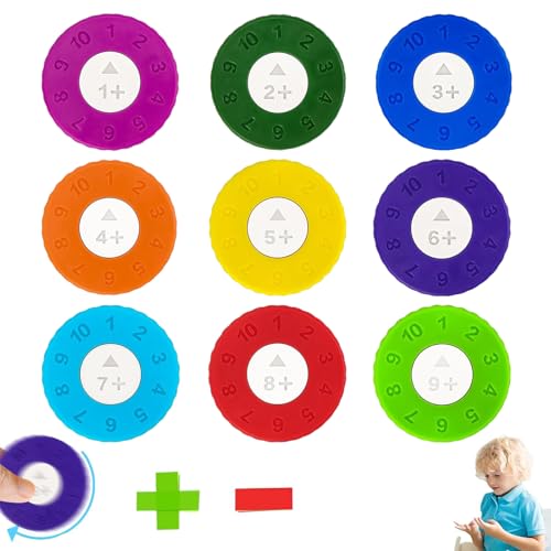 9 StüCk M-athes Fidget Spinner Set Ma th Fak-Ten Fidget Spinners Interaktives Lernspielzeug FüR Addition Und Subtraktion M ontessori Fidget Spinner Knobelspiele FüR Kinder Ab 10 von YCZCHE14