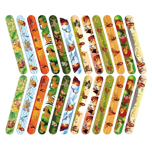 YCZLGEZ 24Pcs König der Löwen Slap Bracelets Schnapparmband, König der Löwen Slap Armband, König der Löwen Bracelets Slap für Kinder Jungen Mädchen Bunte Mitgebsel Kindergeburtstag von YCZLGEZ