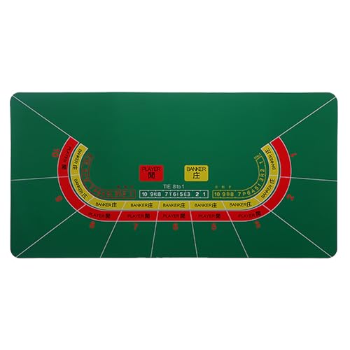 YDHSIKK Poker Matte Filz Layout Pad Maus, Tragbare professionelle Casino-Roulette-Tisch-Layoutmatte, zusammenklappbare Poker-Tischplatte for Pokerspiele(Green,M) von YDHSIKK