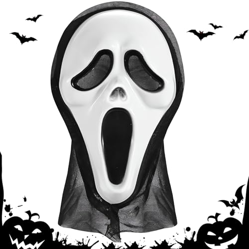 YDMAJF Ghostface Maske,Halloween Ghostface Maske,Geist Scream Maske,Maske Halloween Erwachsene Scream,Gruselige Schrei Maske,Halloween Maske Scream,Halloween scream maske ghostface,für cosplay. von YDMAJF