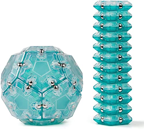 YDMINI Fidget Spinner,12 Stück Magnetische Bausteine Set Zappelspielzeug Magnetfliesen Baustein Anti Stress Spielzeug für Teenager Erwachsene Mann Frau Intelligenzentwicklung (12, grün) von YDMINI