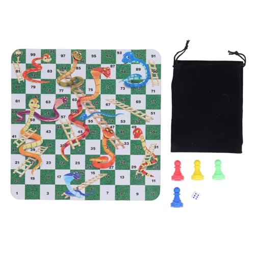 Faltbares Schachbrett-Set, tragbares Reisespielspielzeug mit Aufbewahrungstasche, 24 cm großes Kunststoffbrett und 4 Schachfiguren von YDRCESMI