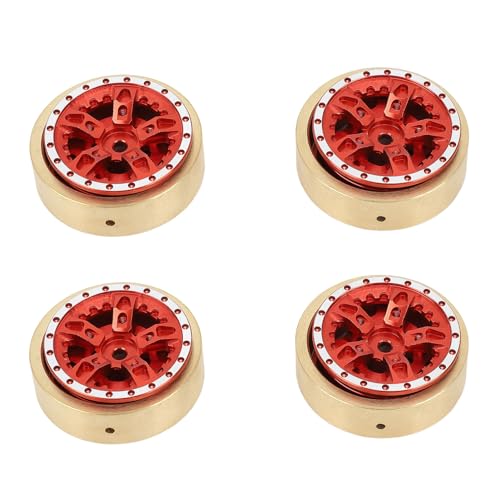 YDRCESMI 4PCS RC Radgewichtsblock Aluminiumlegierung Kupfer Erweiterte Nabe Gegengewichtsbaugruppe für HOBBYPLUS 1/18 4WD CP18P RC Autos Exquisites Red Star Design von YDRCESMI