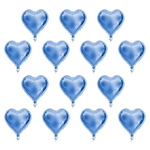 Aluminiumfolienballon 10 Zoll Herzfolienballon Hochzeitsfeier Dekoration für Heimdekoration (BLUE) von YDuupxe